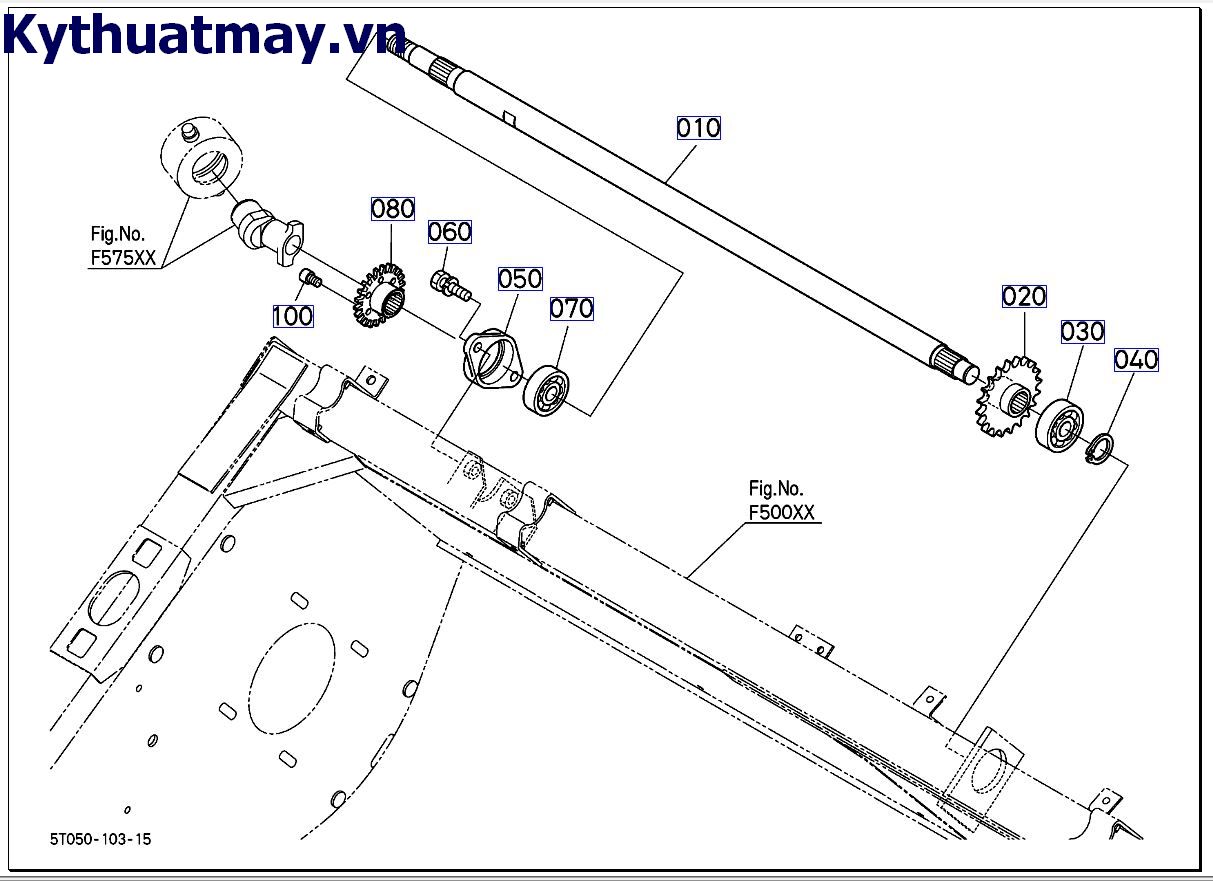 Trục  truyền động gặt